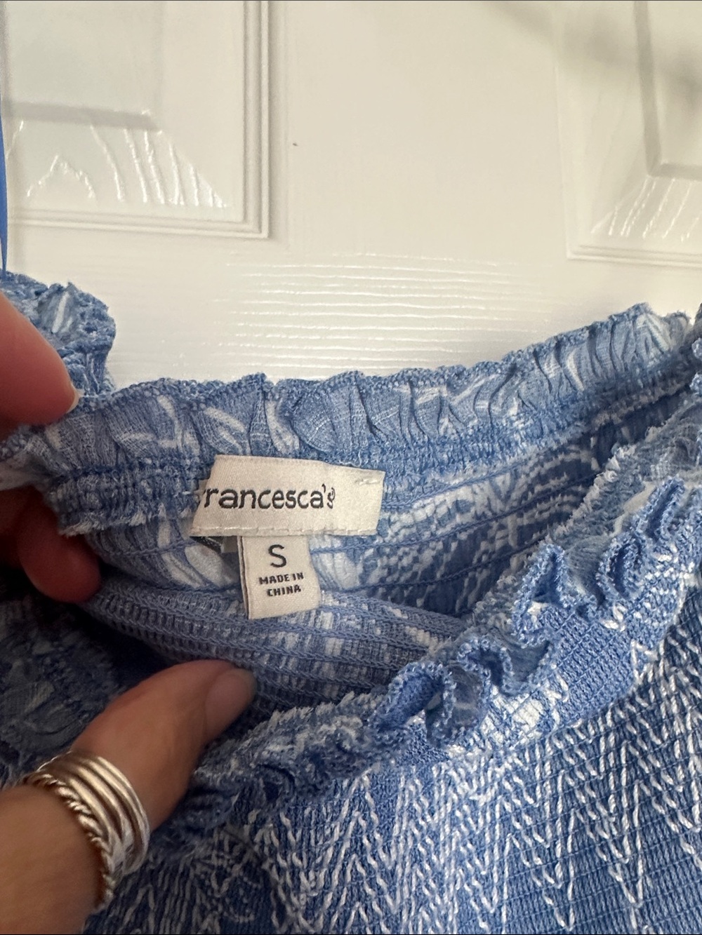 Blue Floral Strapless Jumper (Francesca’s) - Picture 3 of 6